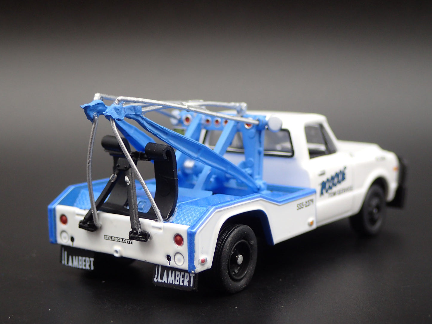 1969 69 CHEVROLET C30 DUALLY TOW TRUCK ROSCOE'S 1:64 SCALE DIECAST MODEL CAR