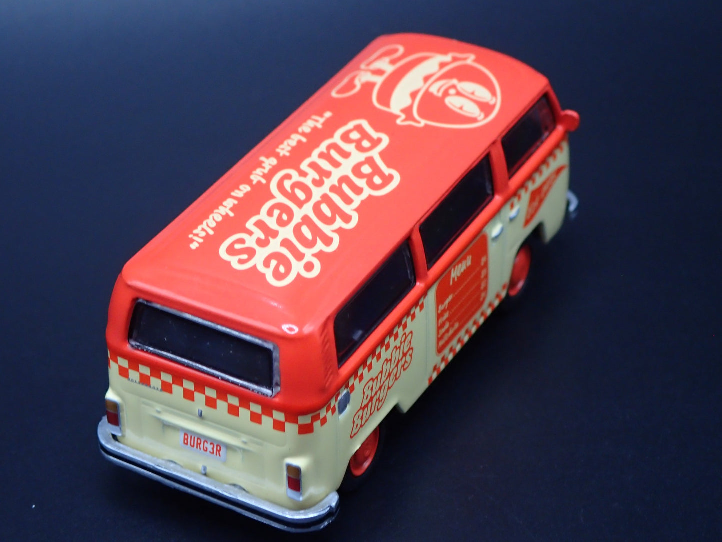 1967-1979 VW VOLKSWAGEN TYPE 2 T2 BUS BUBBIE BURGER 1/64 SCALE DIECAST MODEL CAR