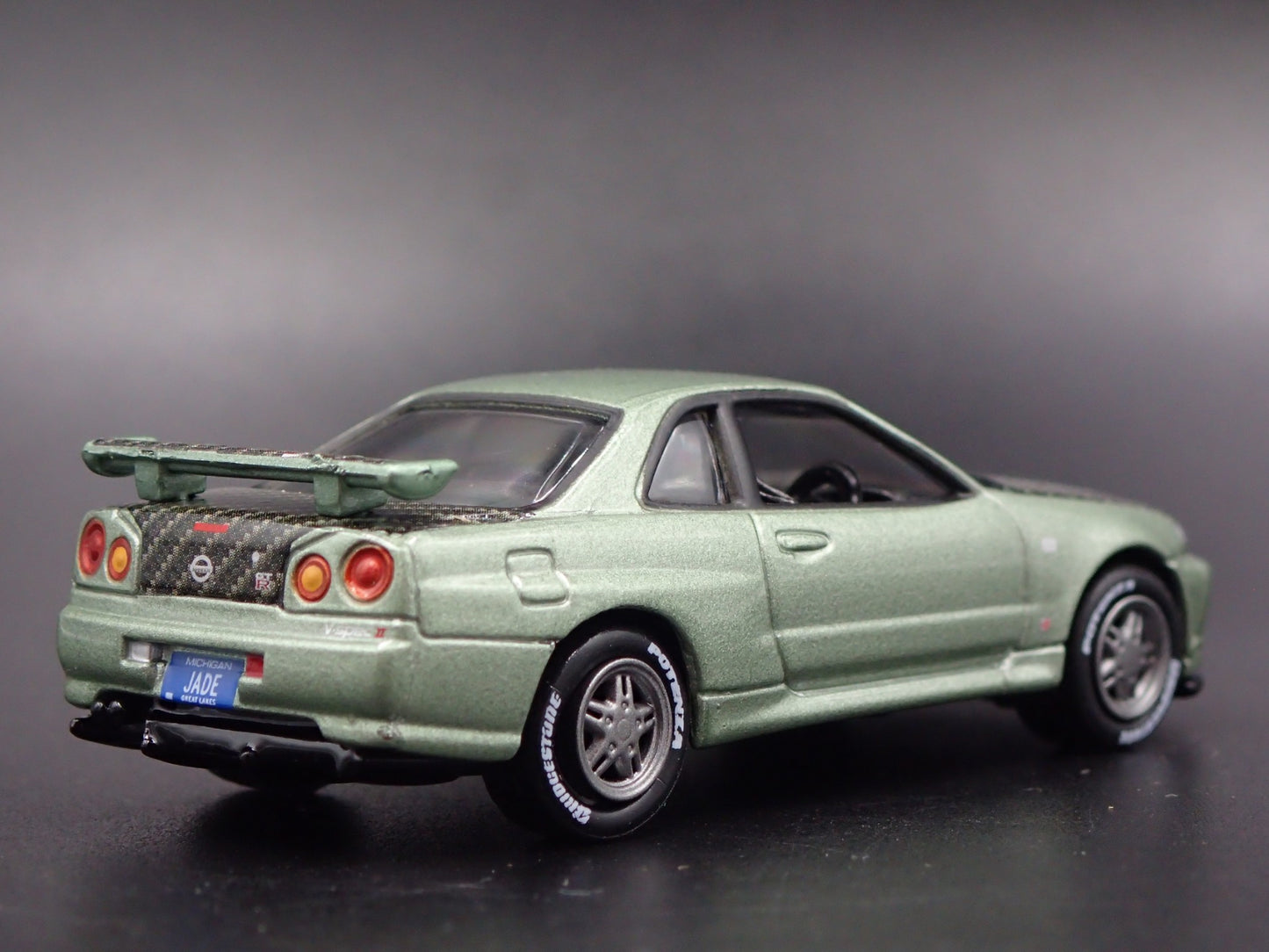 1999-2002 NISSAN SKYLINE GTR R34 BNR34 GREEN 1:64 SCALE DIECAST MODEL CAR