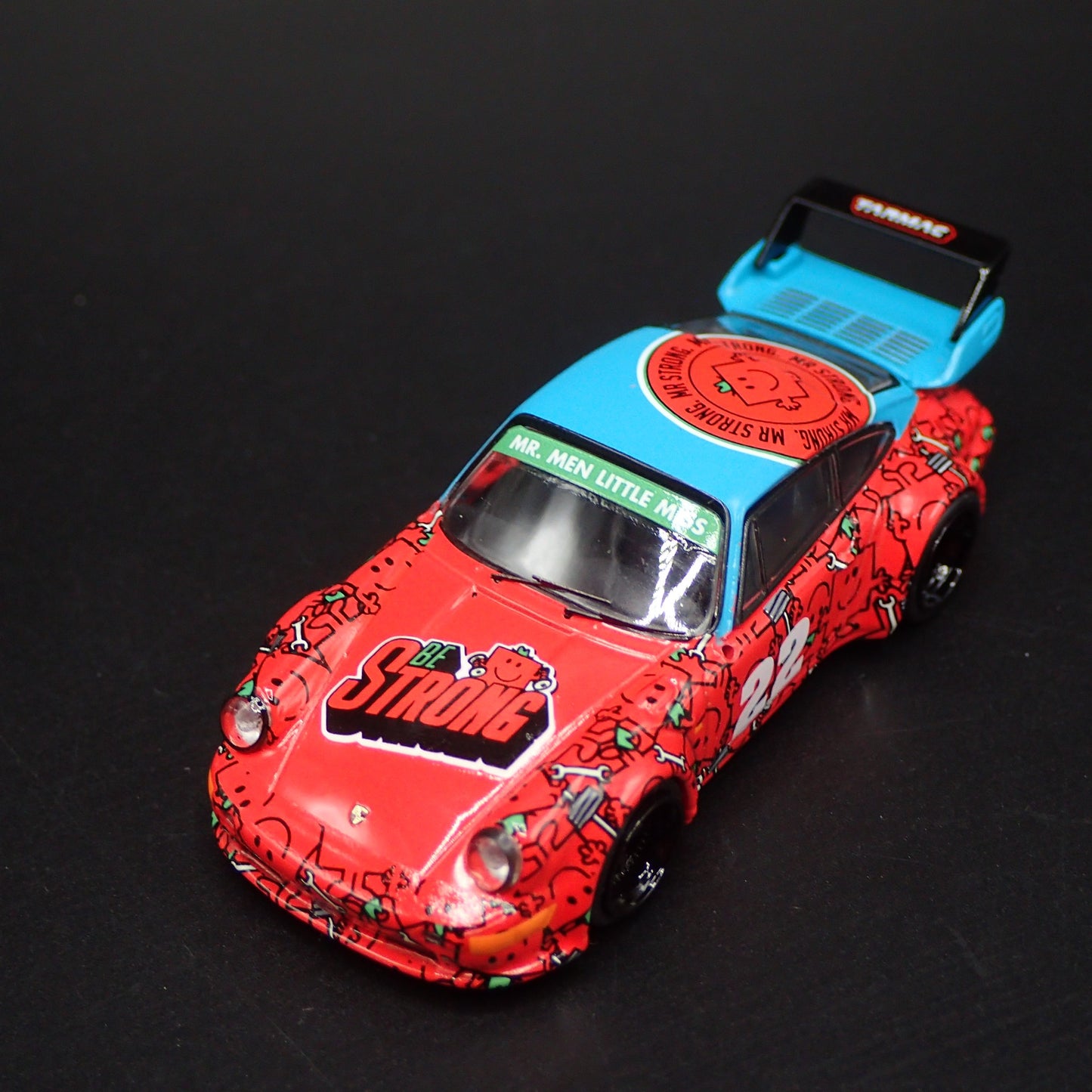 1989-1994 PORSCHE 964 RWB RAUH WELT RED 1:64 SCALE DIORAMA DIECAST MODEL CAR