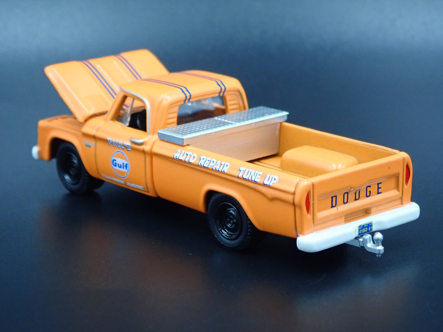 1965 65 DODGE D100 LONG BED PICKUP TRUCK GULF HITCH 1:64 SCALE DIECAST MODEL CAR