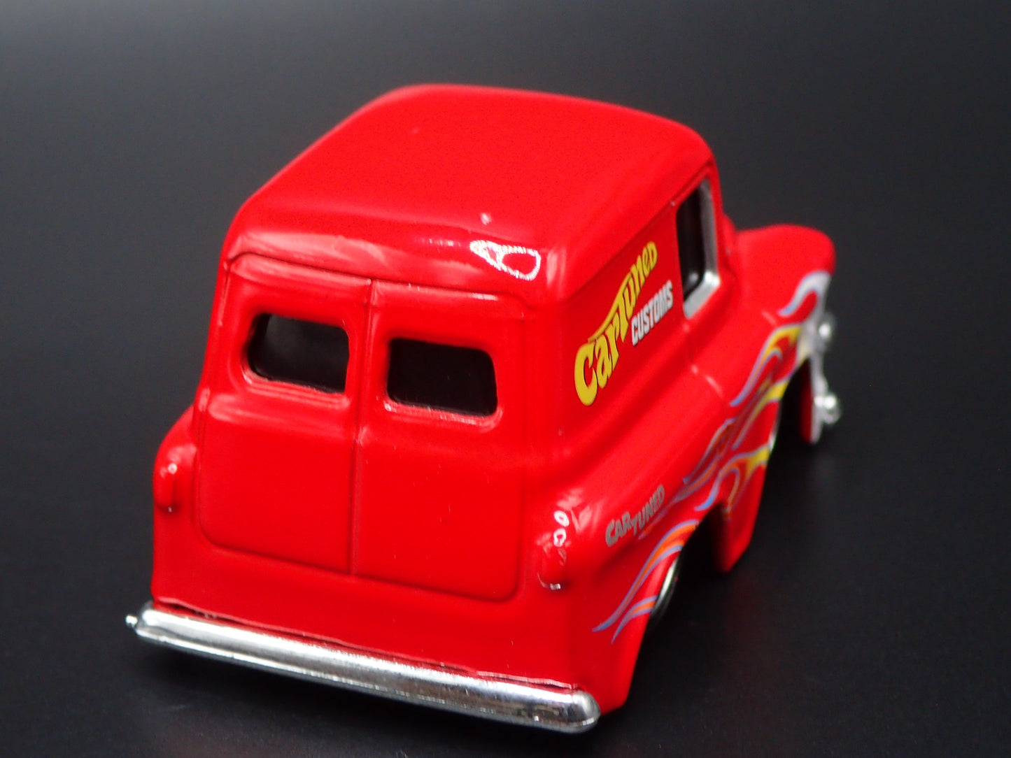 1957 57 GMC PANEL TRUCK CAR TUNED RED 1/64 SCALE DIORAMA DIECAST MODEL CAR