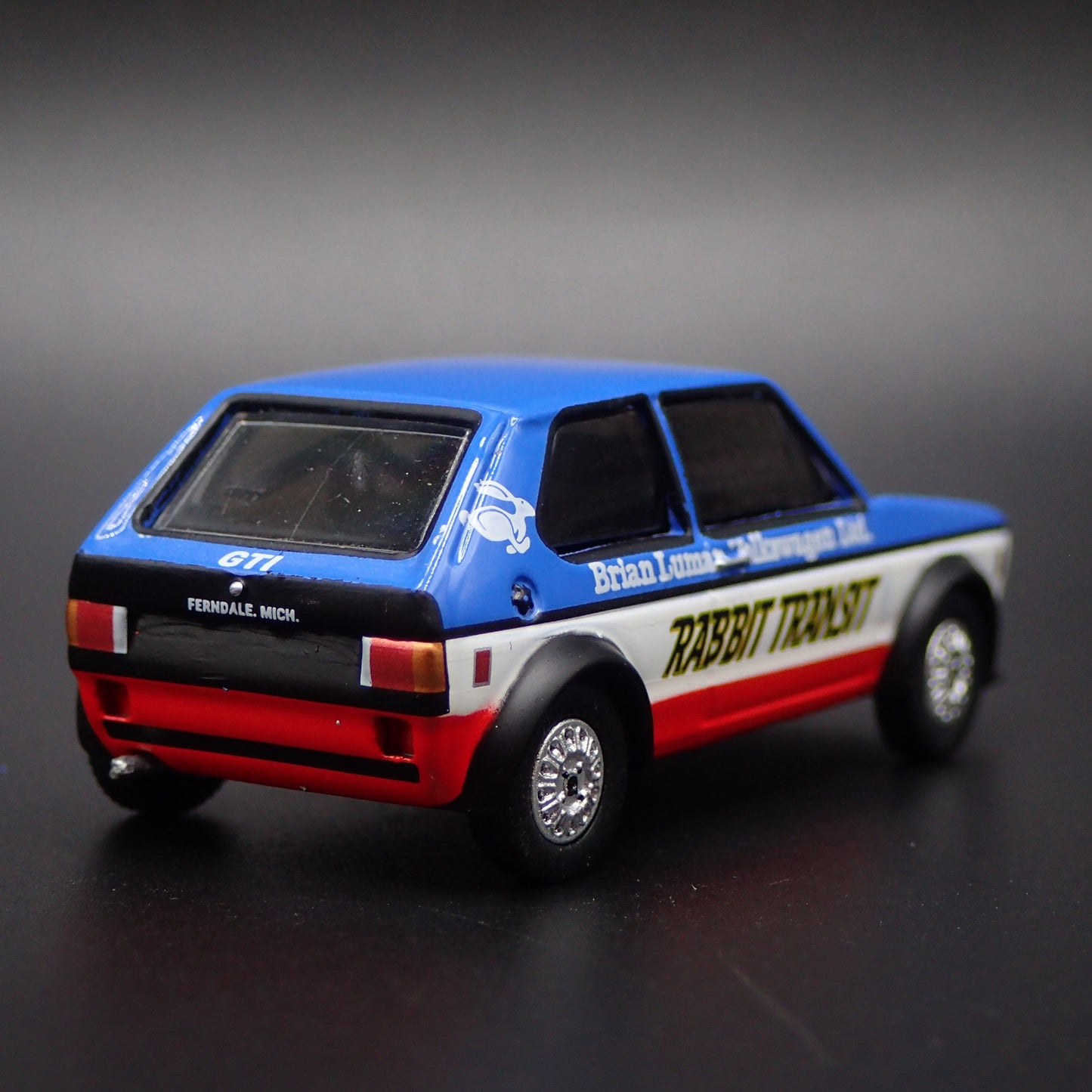 1980 80 VW VOLKSWAGEN RABBIT GTI WIDEBODY MK1 BLUE 1:64 SCALE DIECAST MODEL CAR