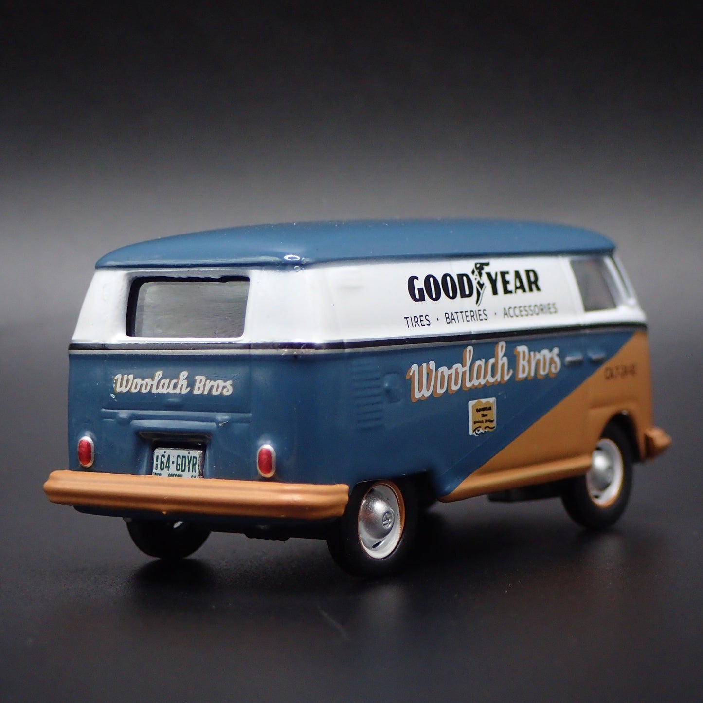 1950-1967 VW VOLKSWAGEN TYPE 2 T1 PANEL VAN GOODYEAR 1:64 DIECAST MODEL CAR