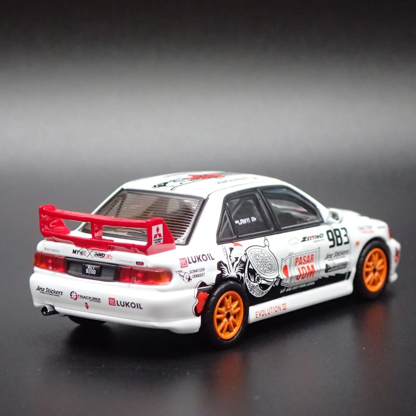 MITSUBISHI LANCER EVOLUTION EVO III TRACKERZ RACING 1:64 SCALE DIECAST MODEL CAR