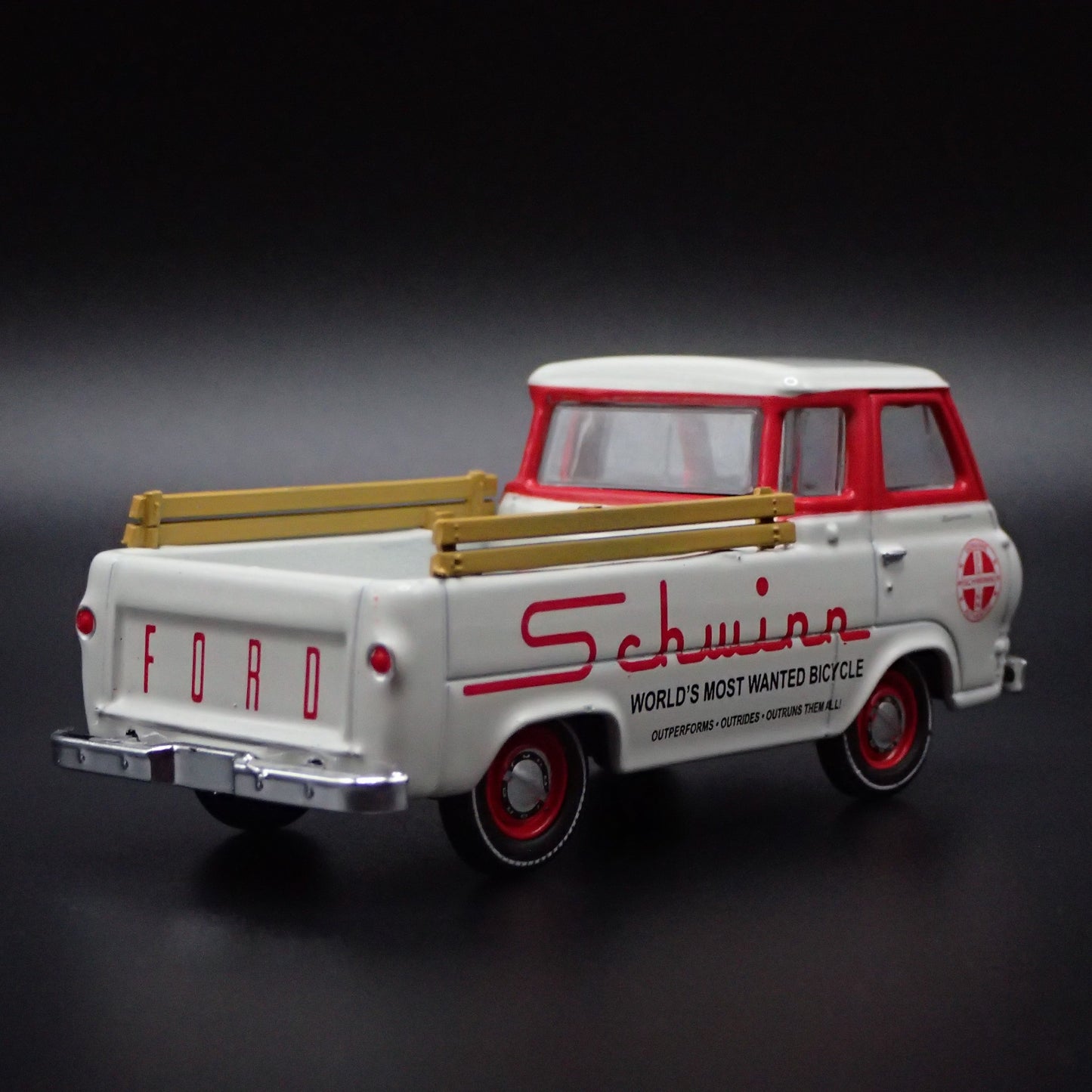 1965 65 FORD ECONOLINE PICKUP TRUCK SCHWINN 1:64 SCALE DIORAMA DIECAST MODEL CAR