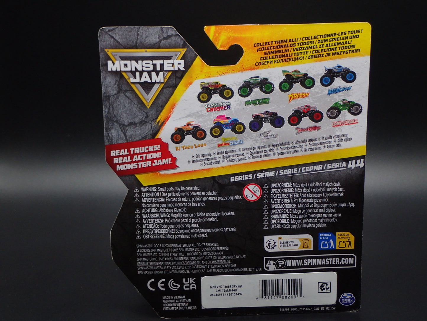 2025 SPIN MASTER MONSTER JAM TRUCK CLASSROOM CRUSHER TRUCKS ON DUTY SERIES 44