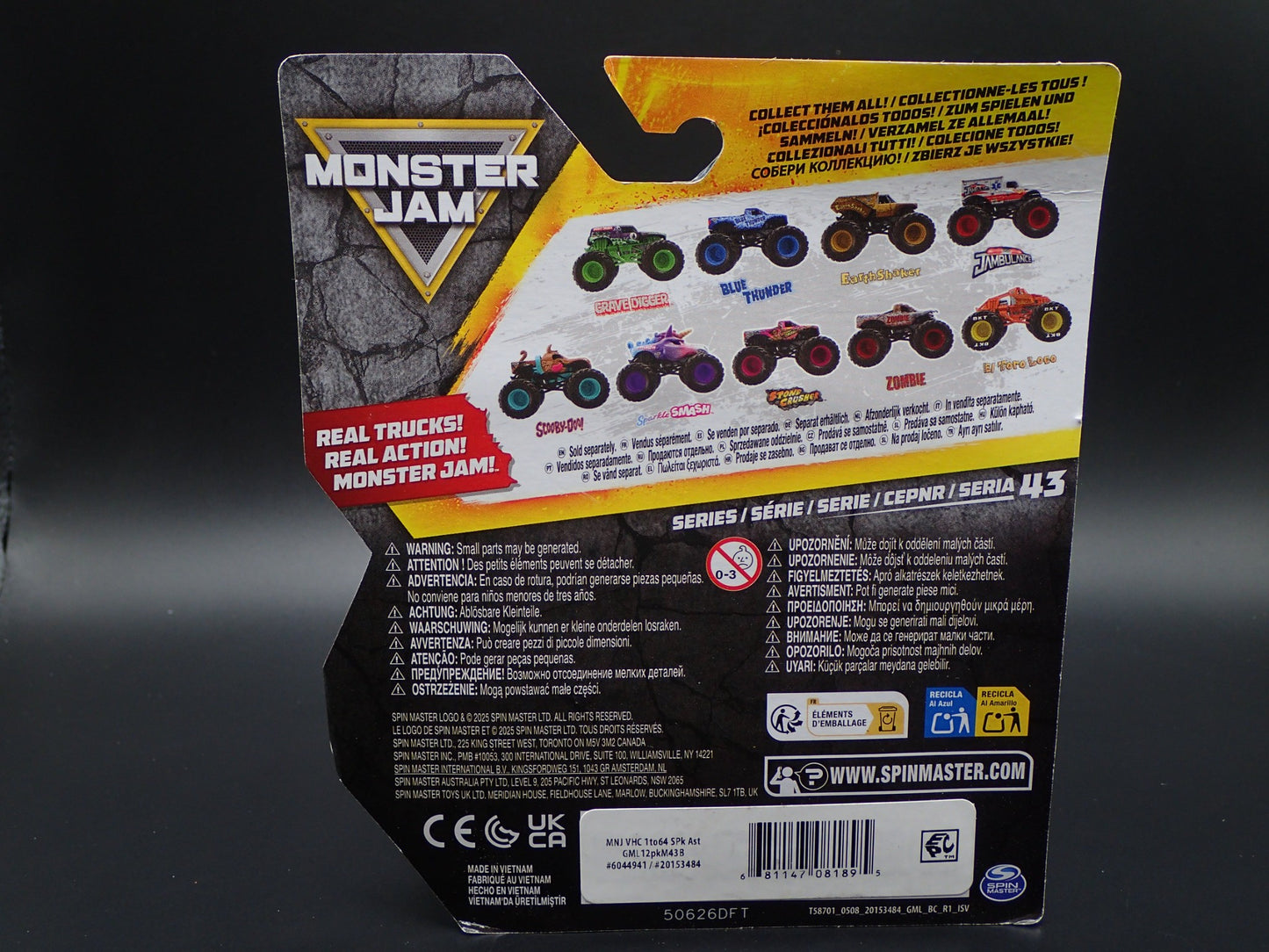 2025 SPIN MASTER MONSTER JAM TRUCK SCOOBY DOO ARENA FAVORITES SERIES 43 RARE