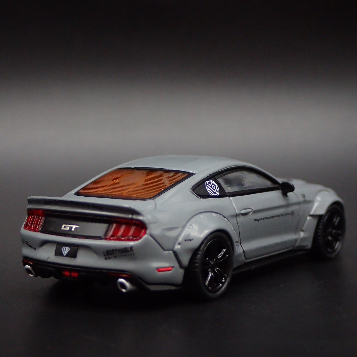2015-2023 FORD MUSTANG LB WORKS LBWK GRAY 1:64 SCALE DIORAMA DIECAST MODEL CAR