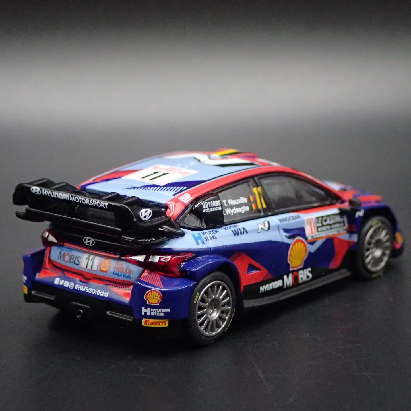 HYUNDAI i20 N RALLY 1 HYBRID 11 SHELL 2023 MONTE 1:64 SCALE DIECAST MODEL CAR