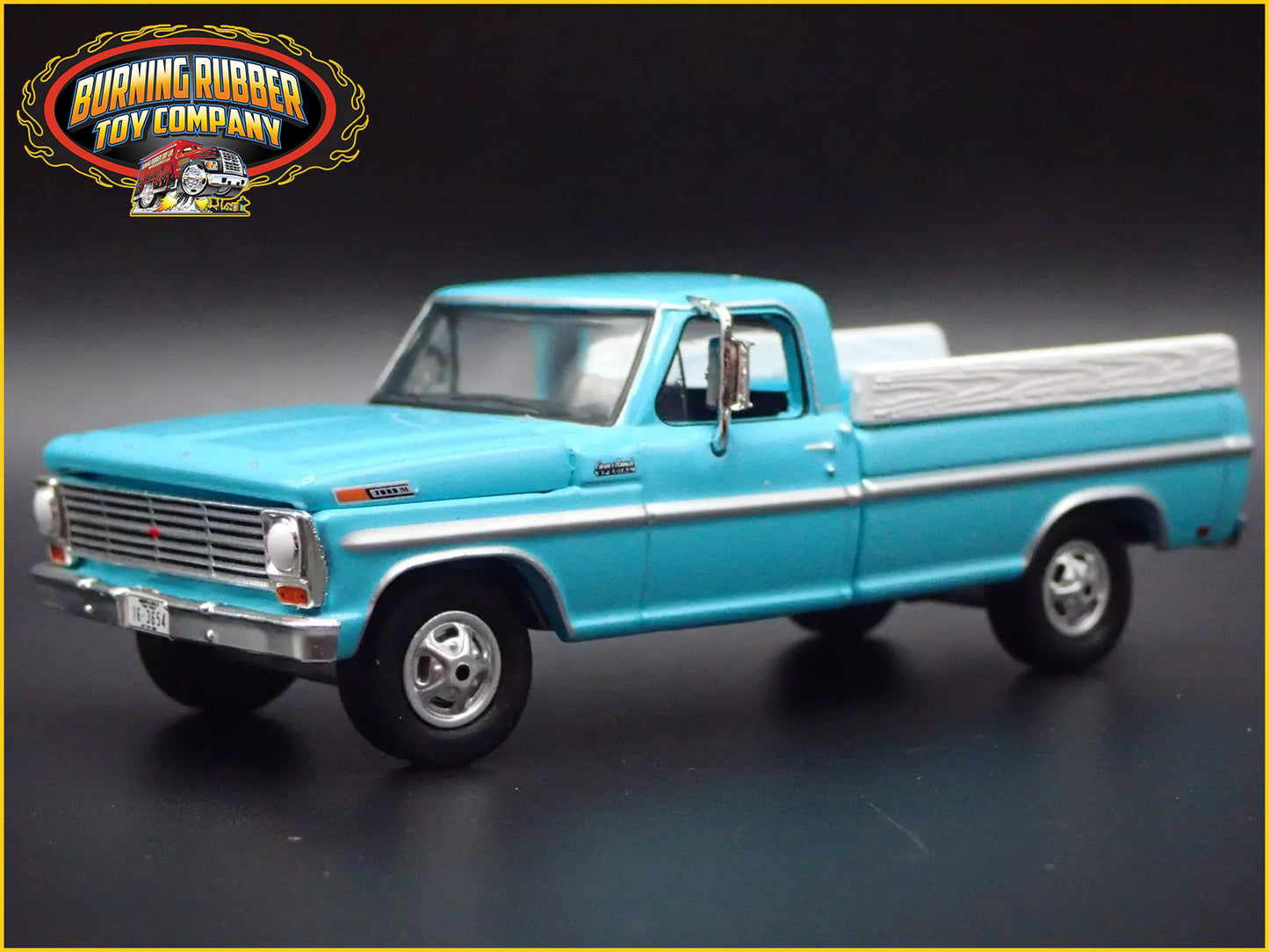 1969 69 FORD F250 PICKUP TRUCK HITCH BLUE 1:64 SCALE DIORAMA DIECAST MODEL CAR