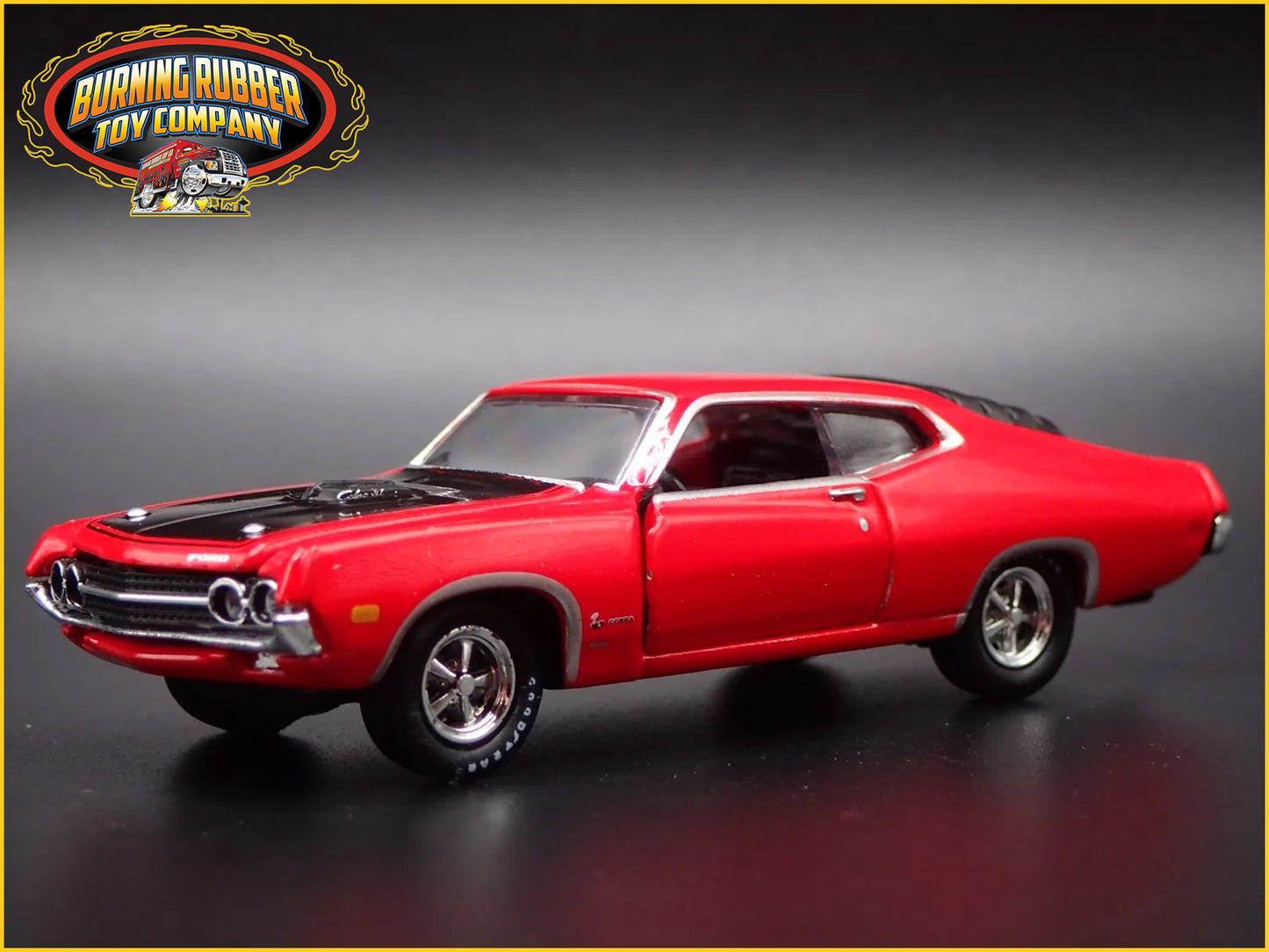 1970 70 FORD TORINO COBRA RED 1:64 SCALE COLLECTIBLE DIORAMA DIECAST MODEL CAR