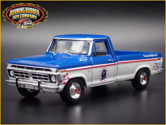 1976 76 FORD F250 PICKUP TRUCK SMOKEY BEAR BLUE 1/64 SCALE DIECAST MODEL CAR
