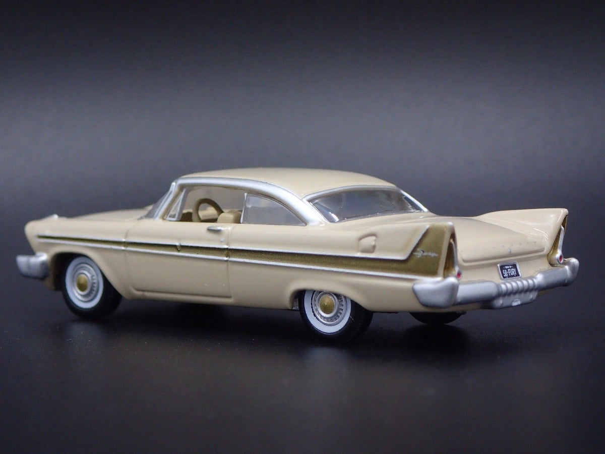 1958 58 PLYMOUTH FURY RARE 1/64 SCALE COLLECTIBLE DIORAMA DIECAST MODEL CAR-Burning Rubber Toy Company
