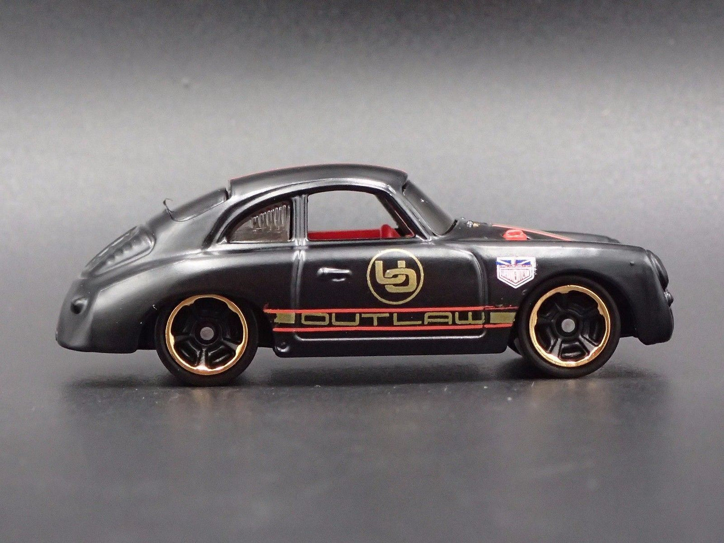 1955-1959 PORSCHE 356A URBAN OUTLAW BLACK 1:64 SCALE DIORAMA DIECAST MODEL CAR
