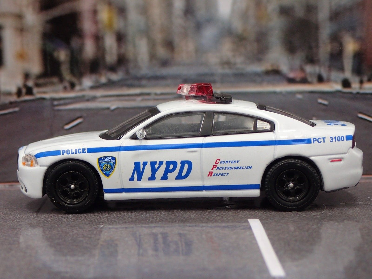 2012 12 DODGE CHARGER NYPD POLICE CAR 1/64 SCALE COLLECTIBLE DIECAST MODEL CAR-Burning Rubber Toy Company