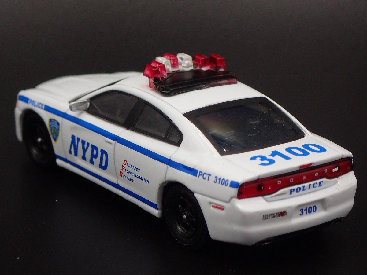 2012 12 DODGE CHARGER NYPD POLICE CAR 1/64 SCALE COLLECTIBLE DIECAST MODEL CAR-Burning Rubber Toy Company