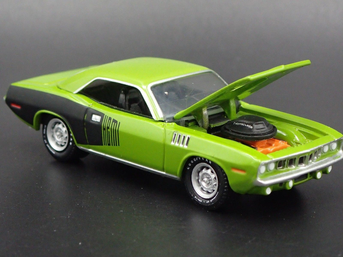 1971 PLYMOUTH HEMI CUDA RARE 1:64 LIMITED COLLECTIBLE DIORAMA DIECAST MODEL CAR-Burning Rubber Toy Company