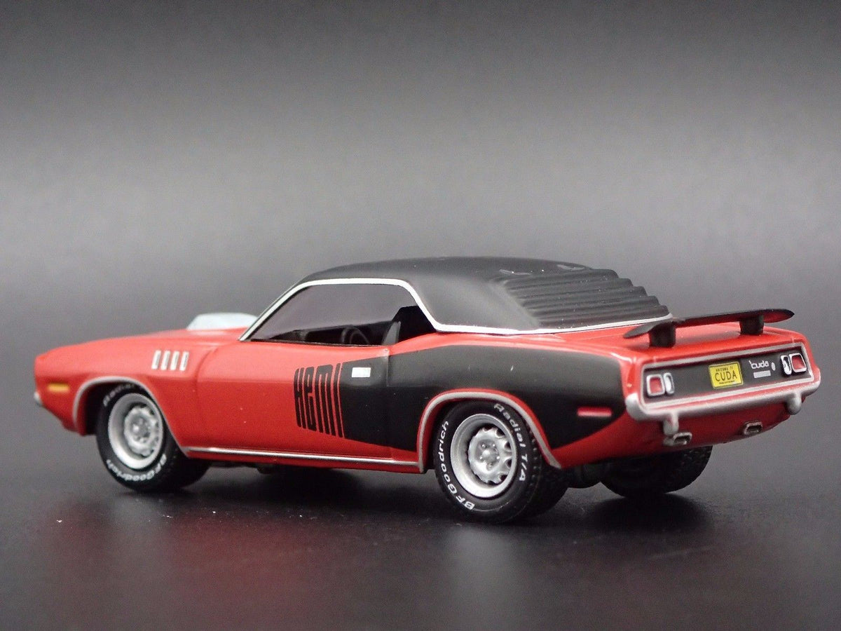 1971 PLYMOUTH HEMI CUDA RARE 1:64 SCALE COLLECTIBLE DIORAMA DIECAST MODEL CAR-Burning Rubber Toy Company