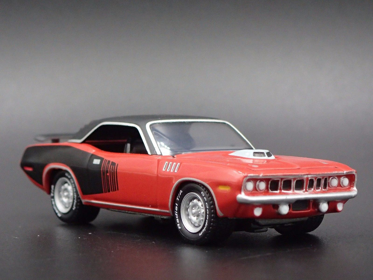 1971 PLYMOUTH HEMI CUDA RARE 1:64 SCALE COLLECTIBLE DIORAMA DIECAST MODEL CAR-Burning Rubber Toy Company