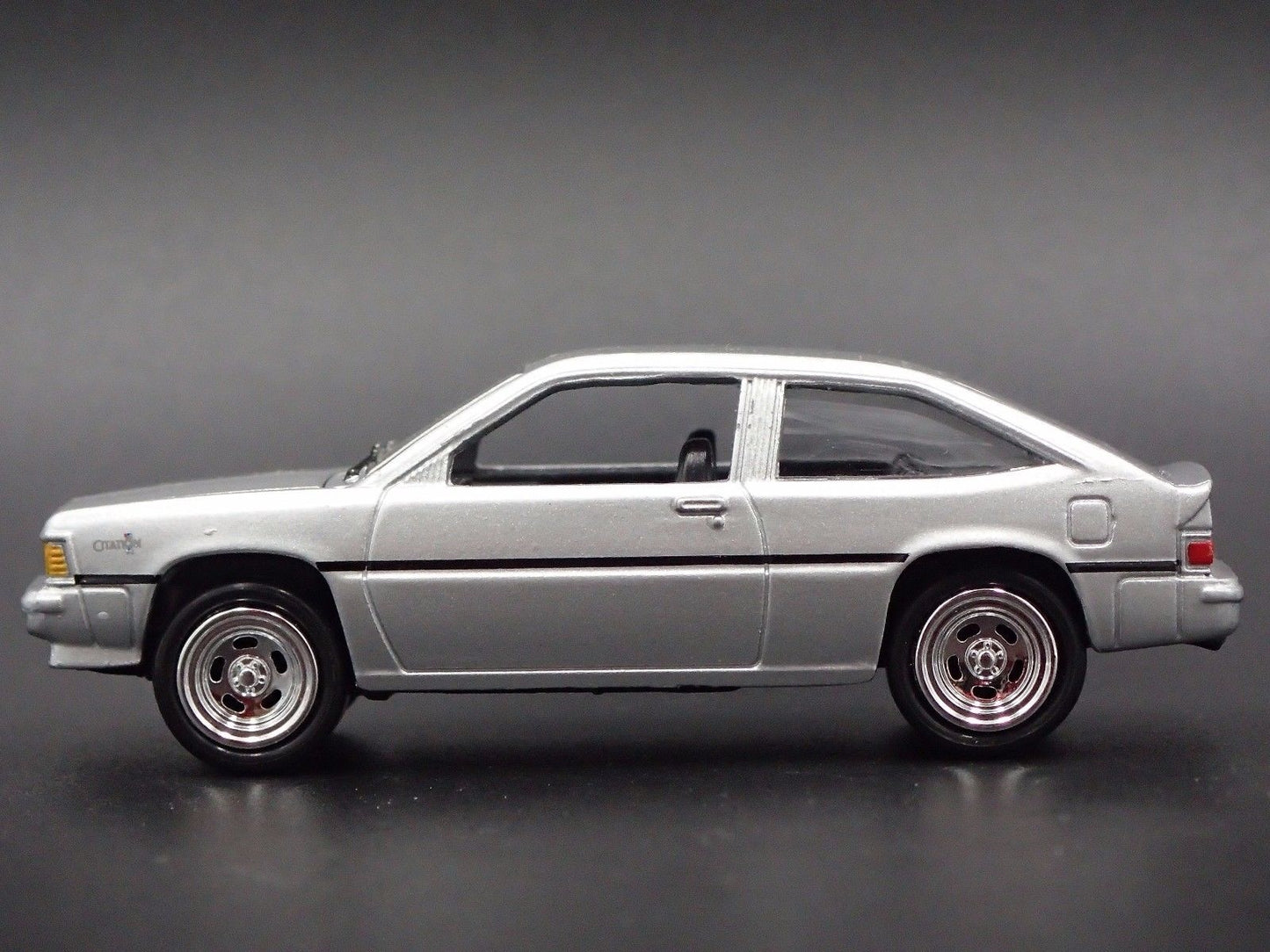 1981 81 CHEVY CHEVROLET CITATION SILVER 1:64 SCALE DIORAMA DIECAST MODEL CAR