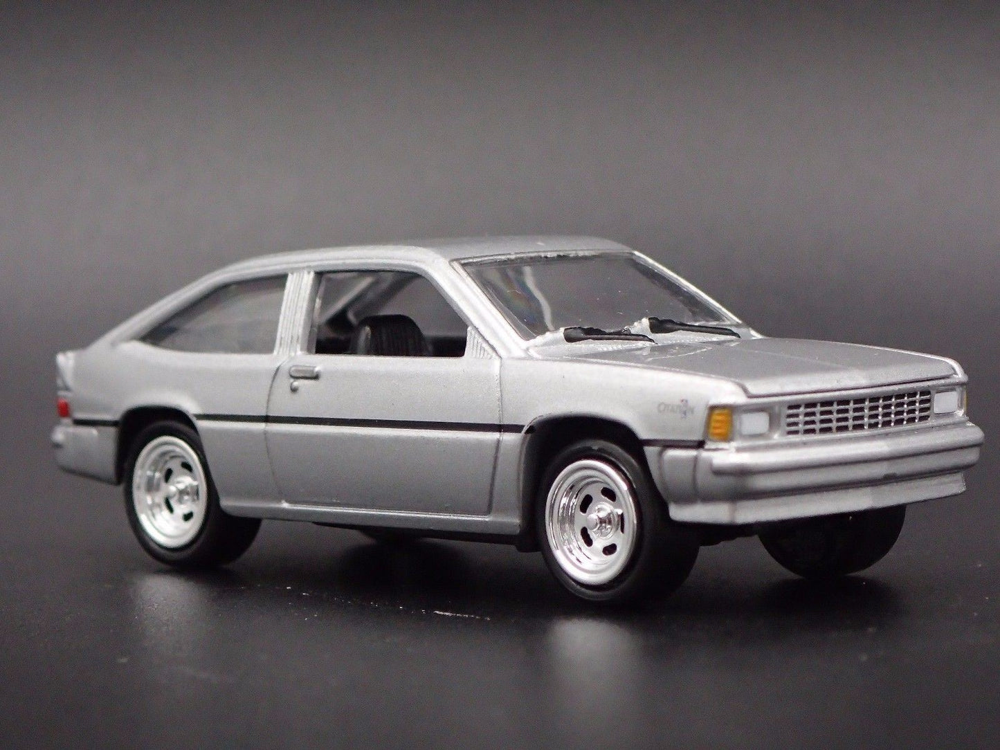 1981 81 CHEVY CHEVROLET CITATION SILVER 1:64 SCALE DIORAMA DIECAST MODEL CAR