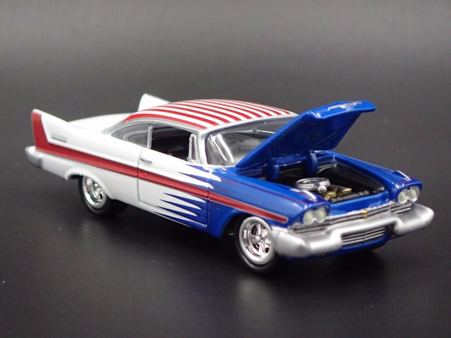1958 58 PLYMOUTH BELVEDERE RARE 1/64 SCALE COLLECTIBLE DIORAMA DIECAST MODEL CAR