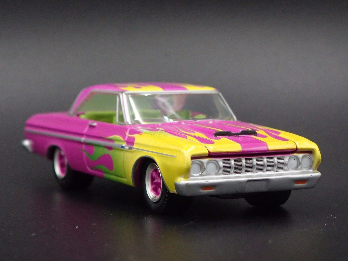 1964 PLYMOUTH SPORT FURY MAX WEDGE RARE 1:64 COLLECTIBLE DIECAST MODEL CAR-Burning Rubber Toy Company