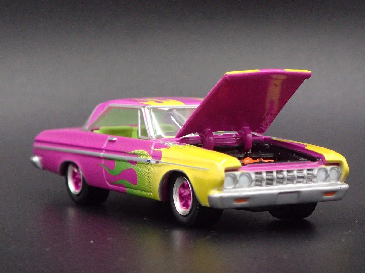 1964 PLYMOUTH SPORT FURY MAX WEDGE RARE 1:64 COLLECTIBLE DIECAST MODEL CAR-Burning Rubber Toy Company