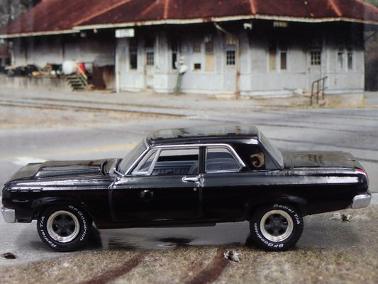 1965 Dodge Coronet 426 Black RARE 1/64 LIMITED EDITION COLLECTIBLE DIECAST MODEL-Burning Rubber Toy Company