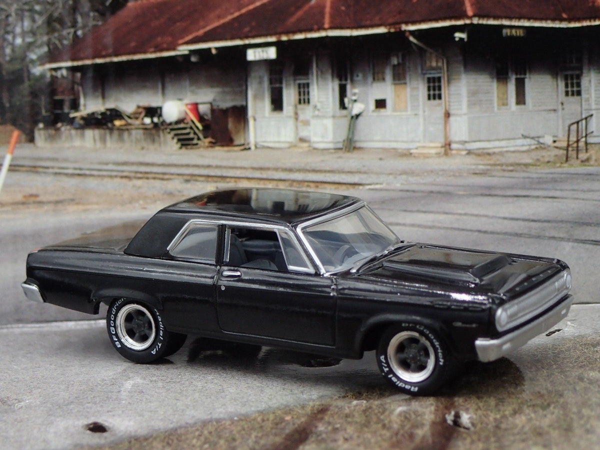 1965 Dodge Coronet 426 Black RARE 1/64 LIMITED EDITION COLLECTIBLE DIECAST MODEL-Burning Rubber Toy Company