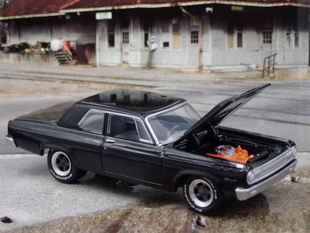 1965 Dodge Coronet 426 Black RARE 1/64 LIMITED EDITION COLLECTIBLE DIECAST MODEL-Burning Rubber Toy Company