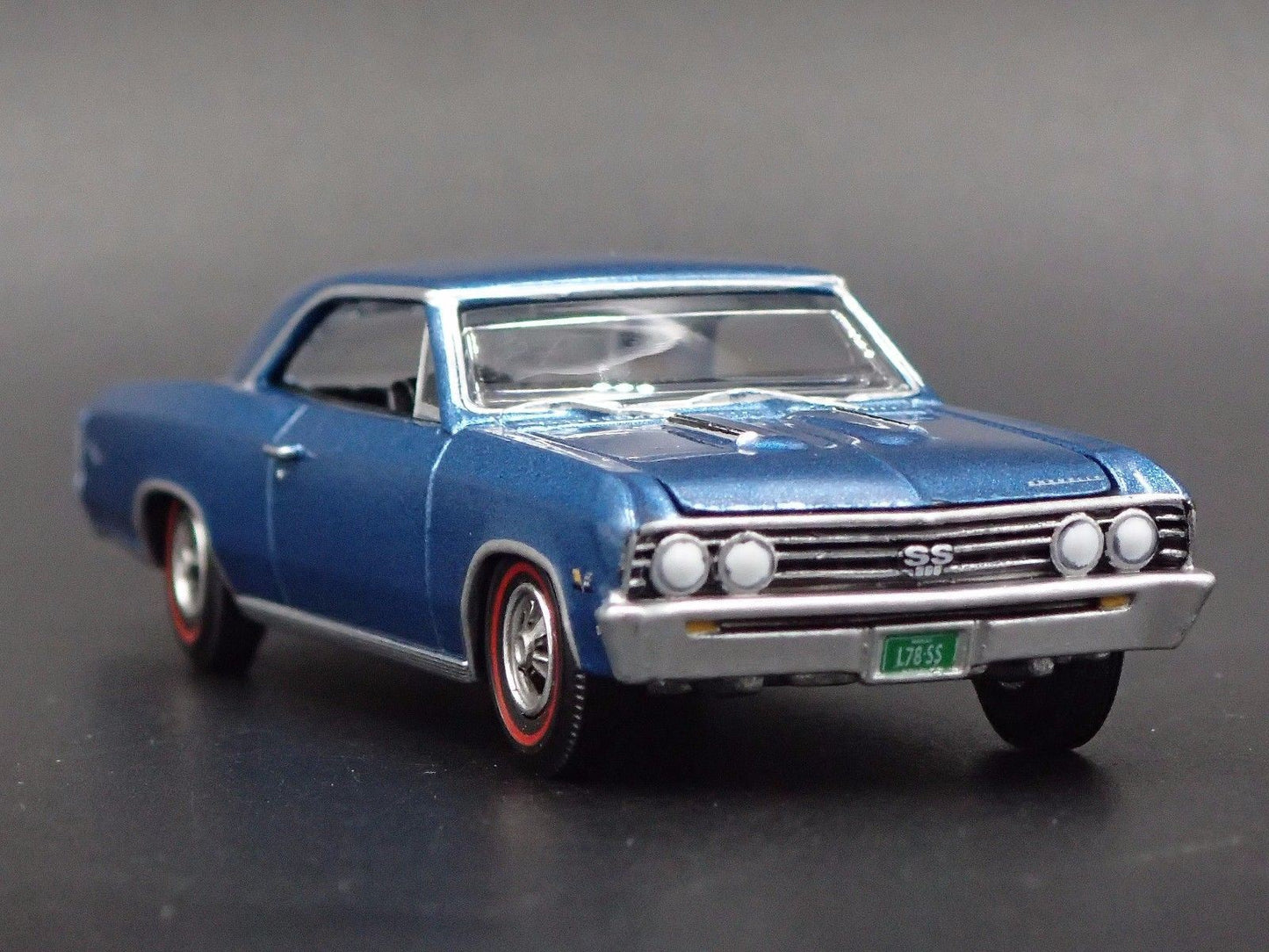 1967 67 CHEVY CHEVROLET CHEVELLE SS BLUE 1:64 SCALE DIORAMA DIECAST MODEL CAR