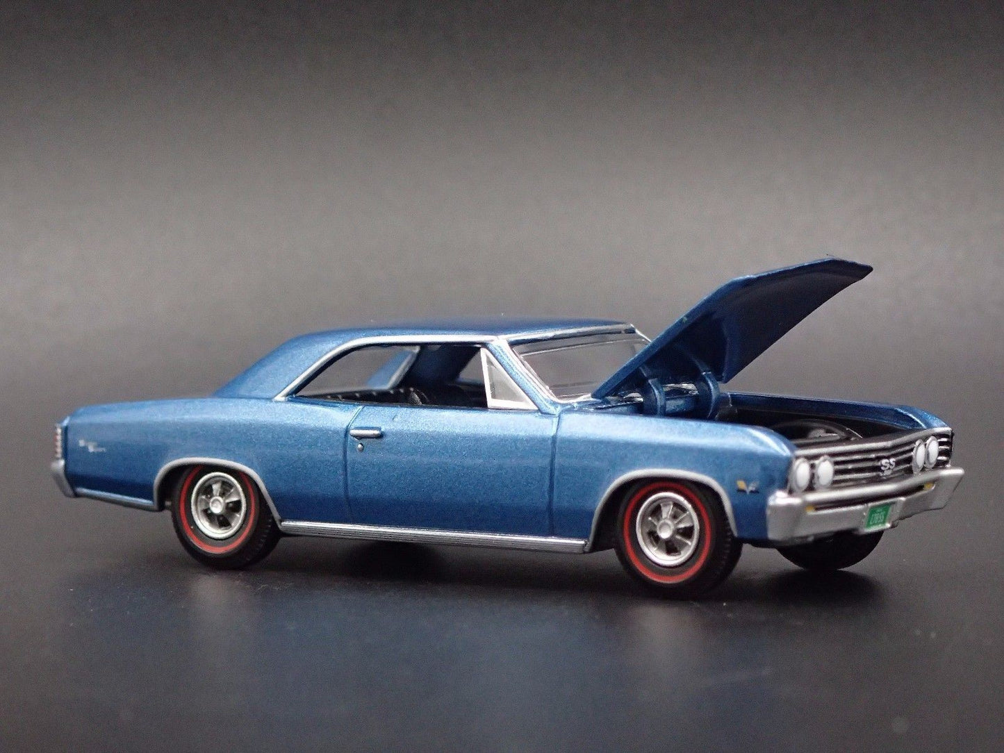 1967 67 CHEVY CHEVROLET CHEVELLE SS BLUE 1:64 SCALE DIORAMA DIECAST MODEL CAR