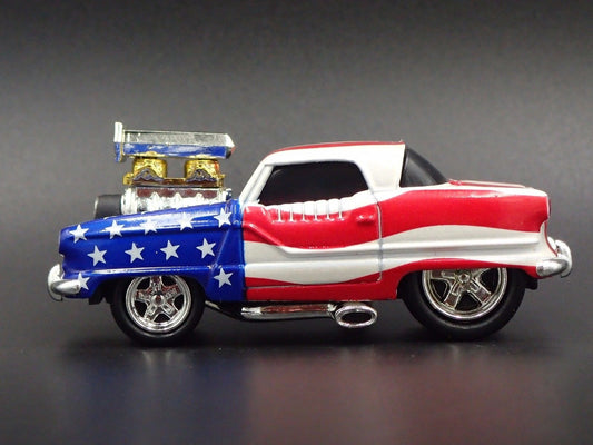 1954 AMC NASH METROPOLITAN USA FLAG RARE 1:64 COLLECTIBLE DIECAST MODEL CAR-Burning Rubber Toy Company