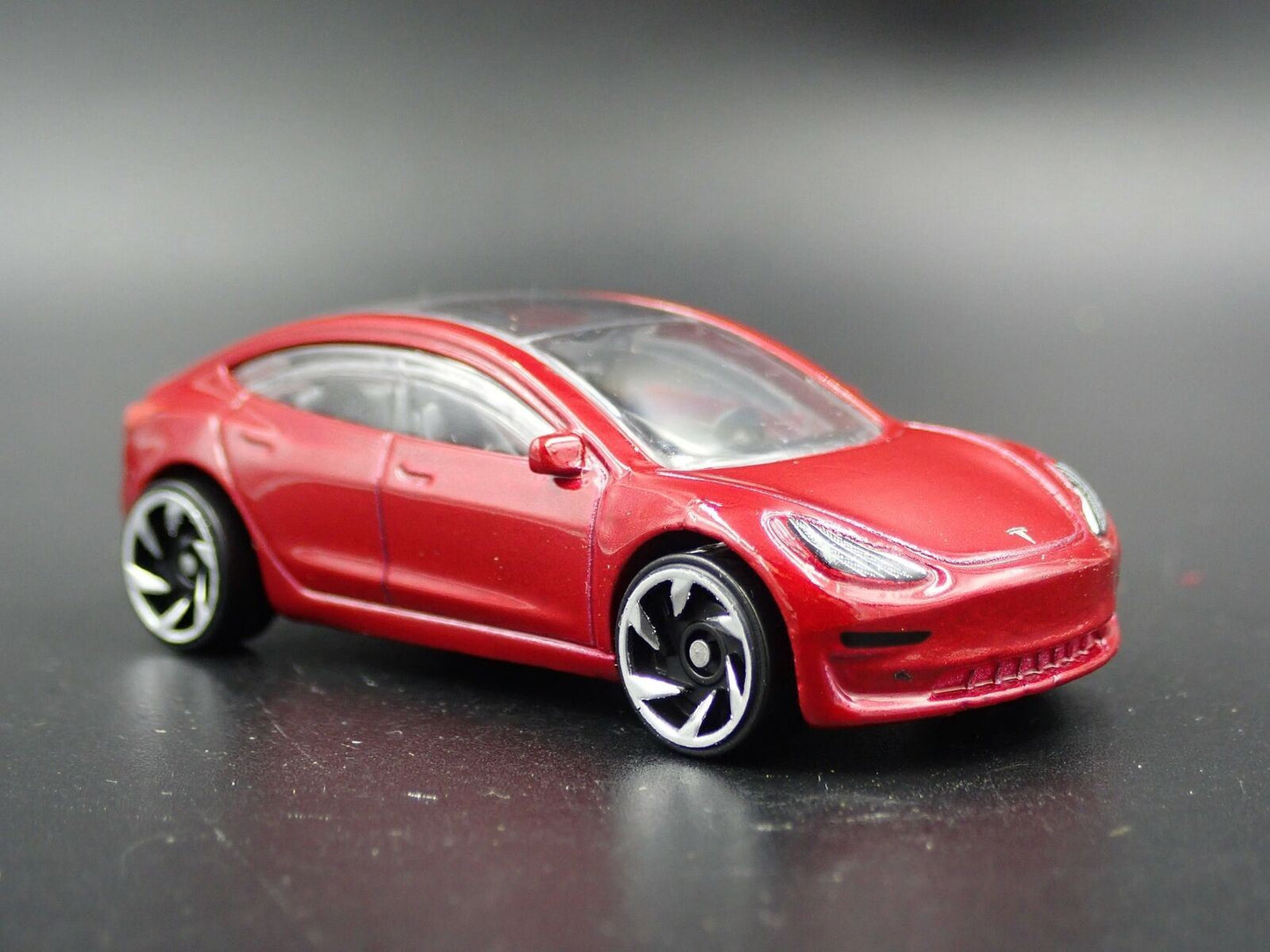 2017-2025 TESLA MODEL 3 RED 1:64 SCALE COLLECTIBLE DIORAMA DIECAST MODEL  CAR