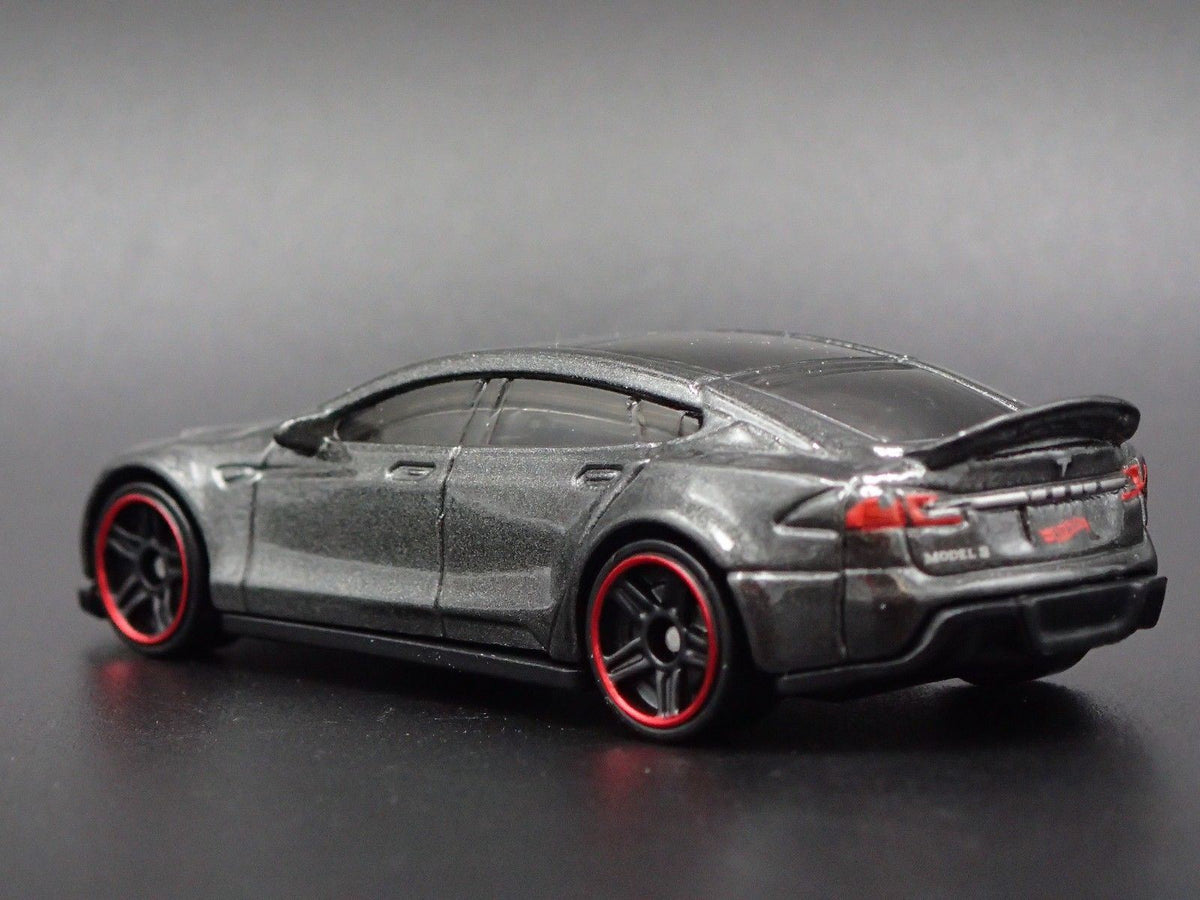 Tesla Model Scale Model 2012-2016 TESLA MODEL S GRAY 1/64 SCALE COLLECTIBLE DIORAMA DIECAST MO ...