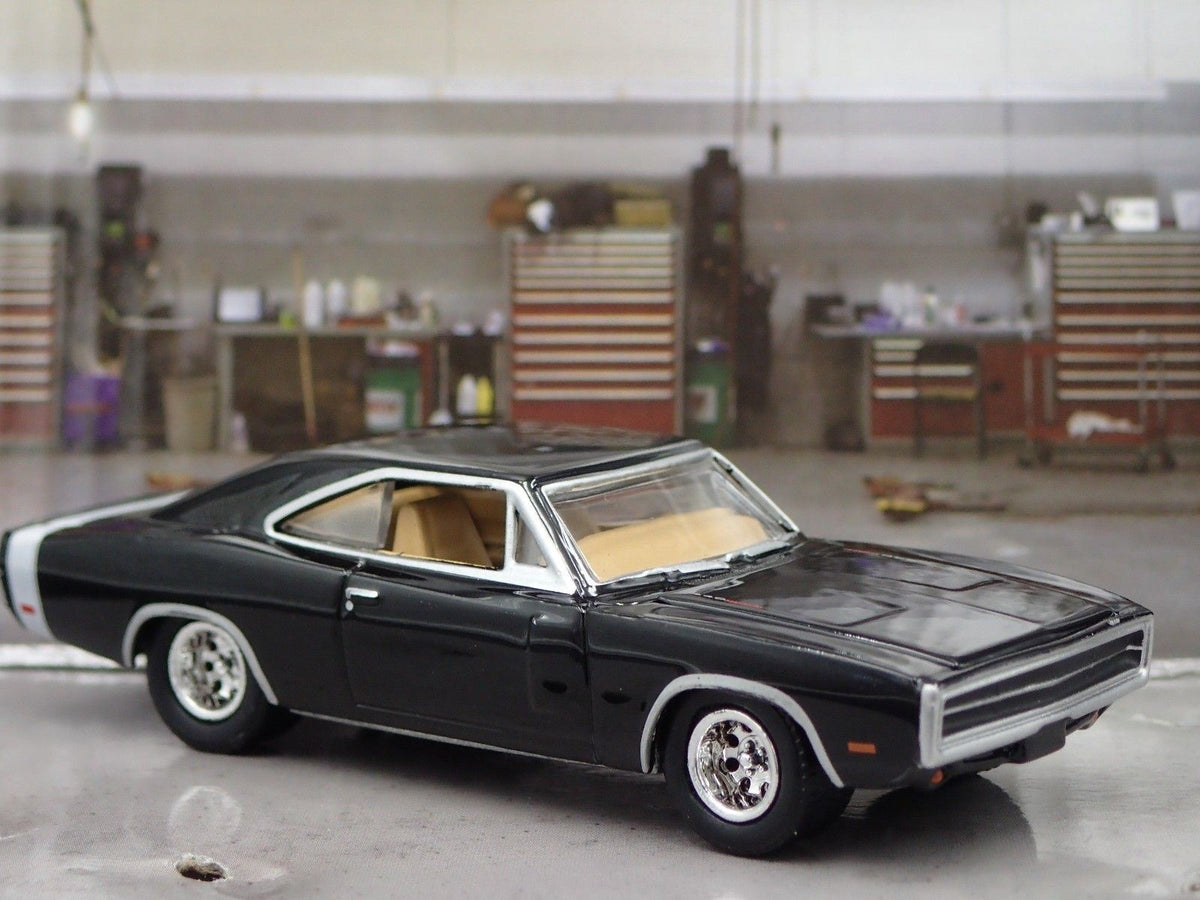 1970 70 DODGE CHARGER RARE 1:64 SCALE COLLECTIBLE DIORAMA DIECAST MODEL CAR-Burning Rubber Toy Company