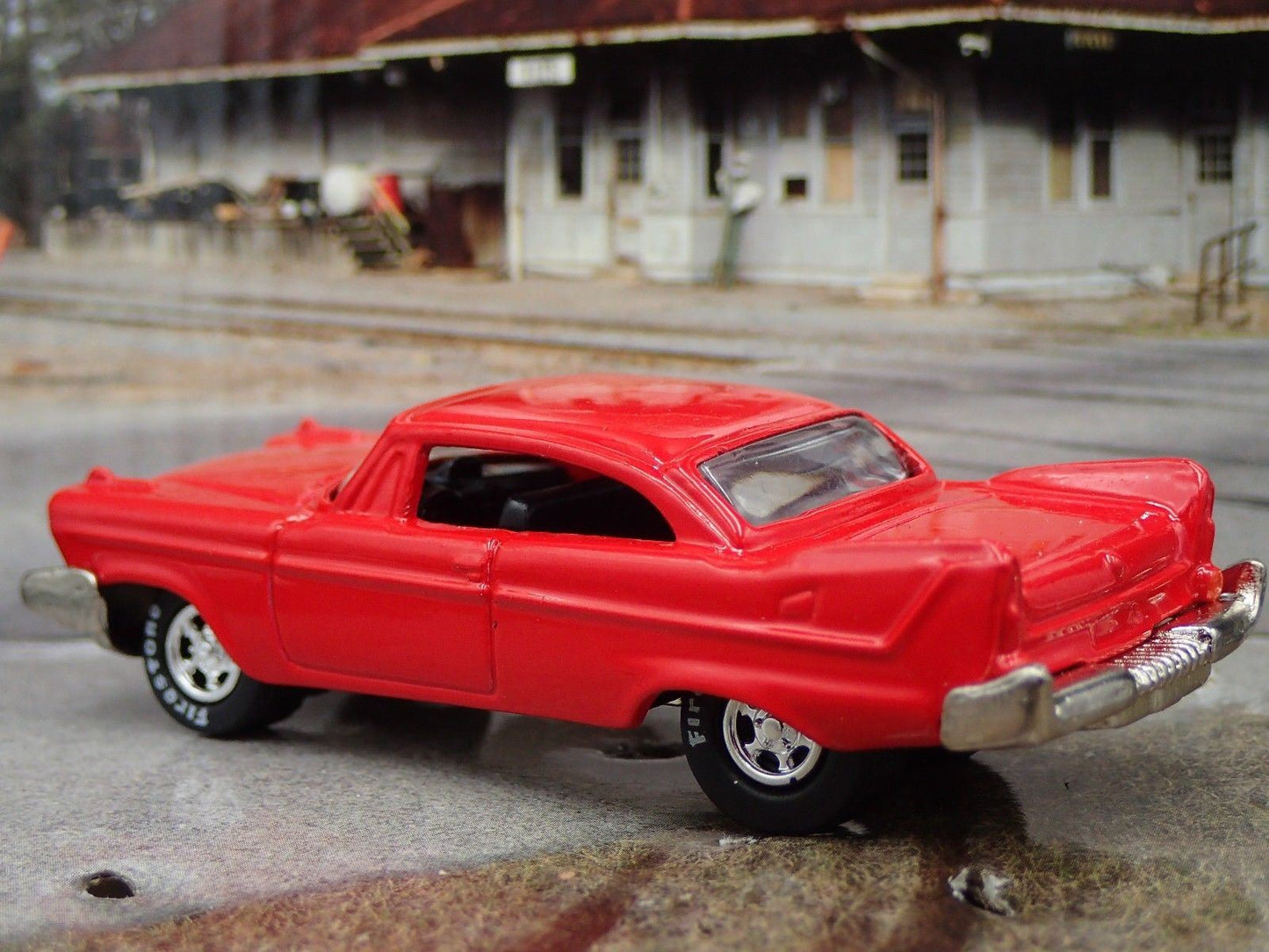 CHRISTINE 1958 58 PLYMOUTH RED 1/64 SCALE COLLECTIBLE DIORAMA DIECAST MODEL CAR