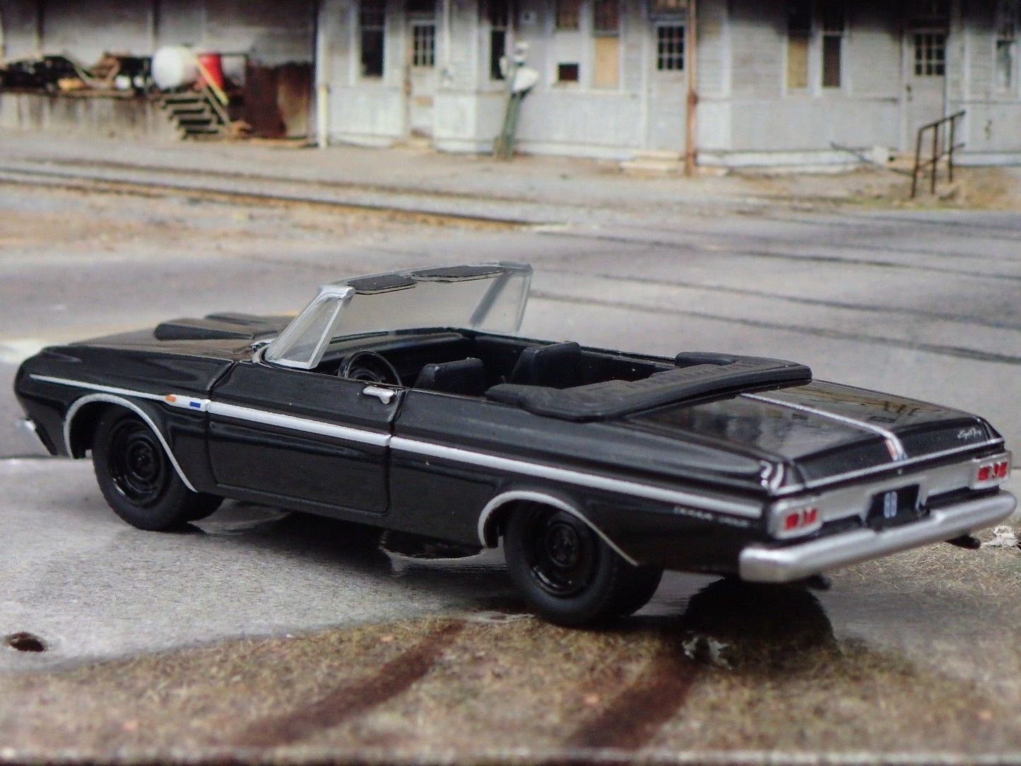 1964 64 PLYMOUTH FURY CONVERTIBLE BLACK 1/64 SCALE COLLECTIBLE DIECAST MODEL CAR