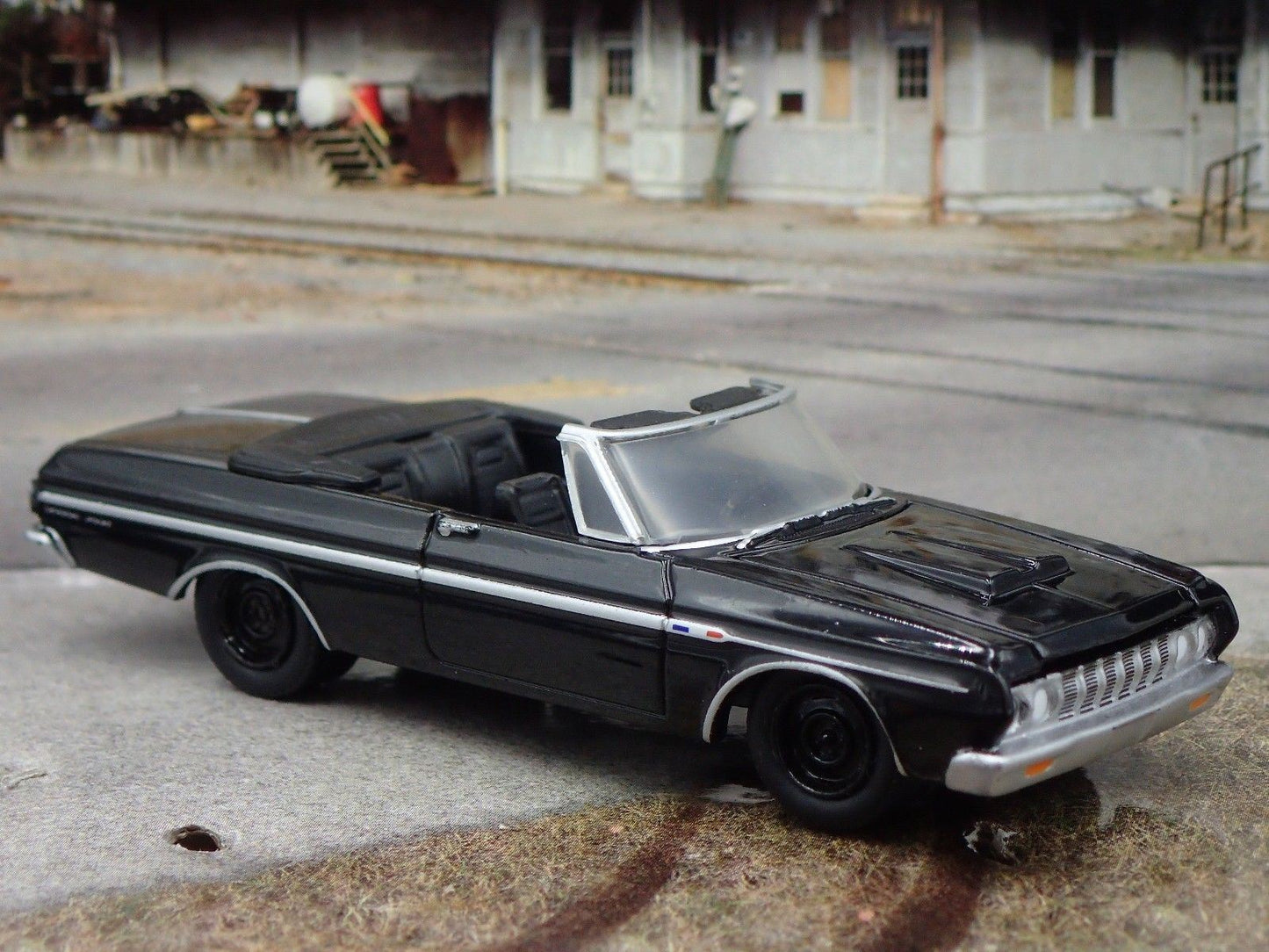 1964 64 PLYMOUTH FURY CONVERTIBLE BLACK 1/64 SCALE COLLECTIBLE DIECAST MODEL CAR