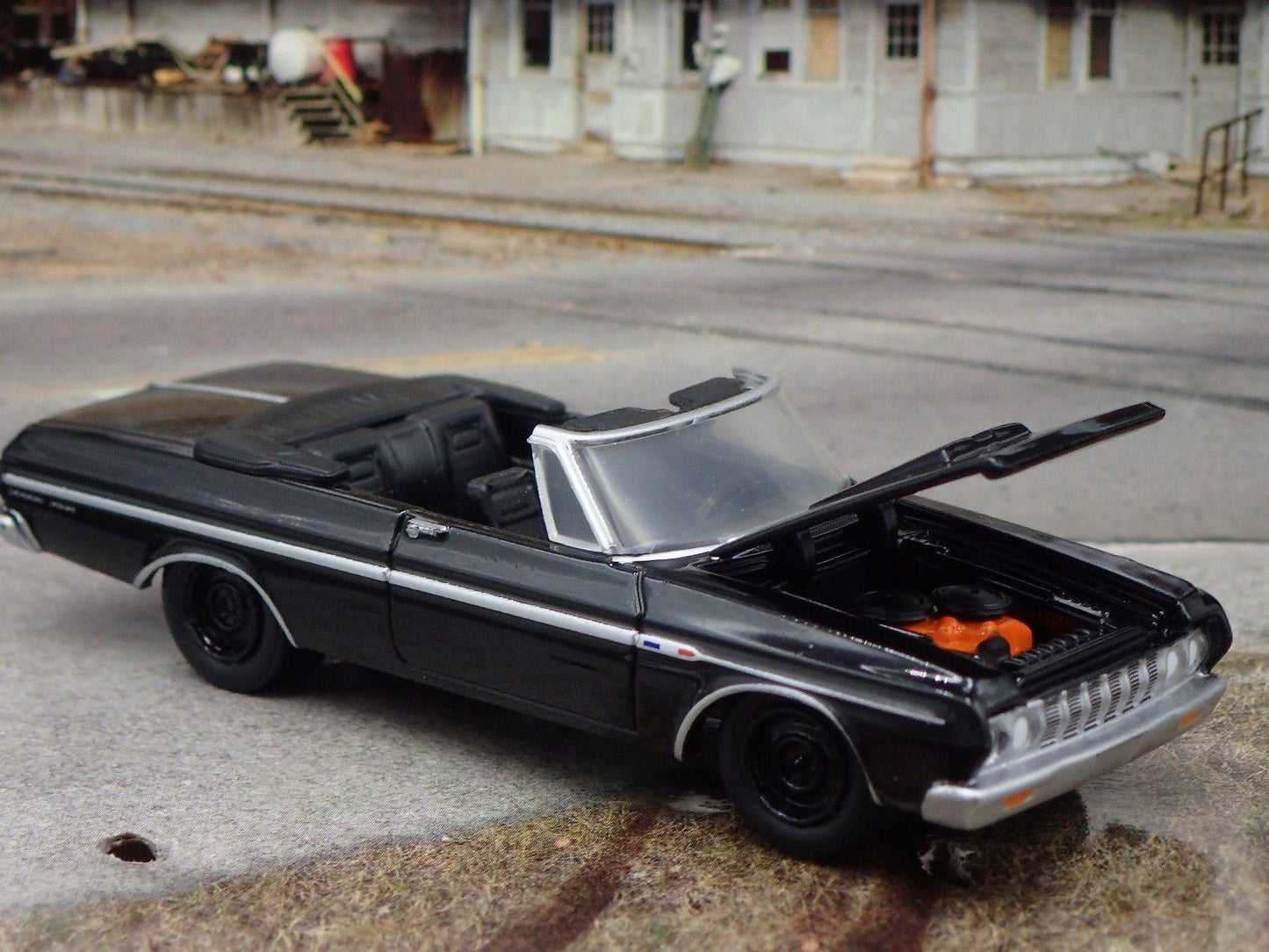 1964 64 PLYMOUTH FURY CONVERTIBLE BLACK 1/64 SCALE COLLECTIBLE DIECAST MODEL CAR