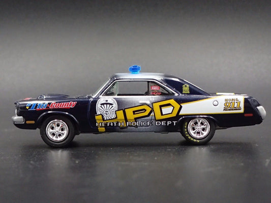 1970 DODGE DART HPD HEATH POLICE RARE 1:64 SCALE DIORAMA DIECAST MODEL CAR-Burning Rubber Toy Company