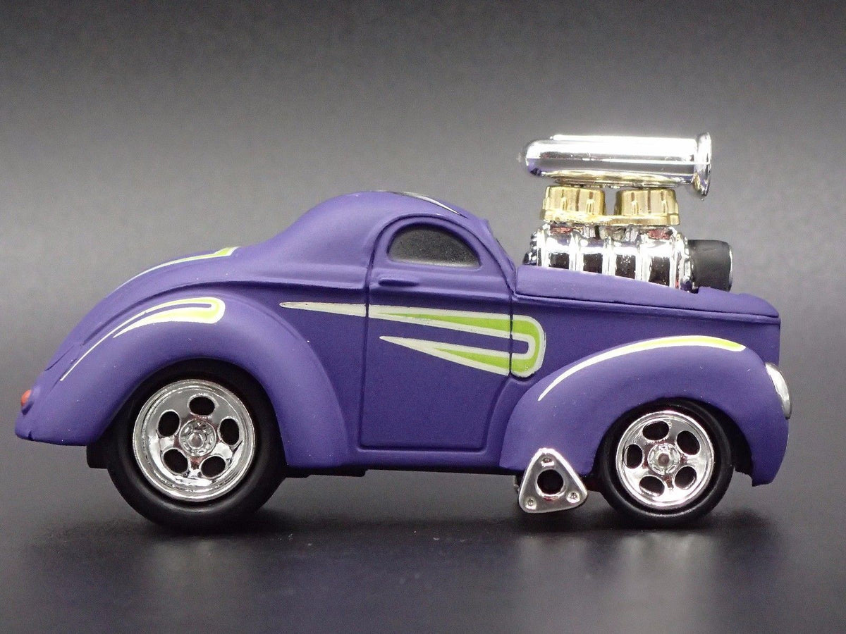 1941 41 WILLYS COUPE w/ BLOWER NHRA RARE 1:64 SCALE DIORAMA DIECAST MODEL CAR-Burning Rubber Toy Company