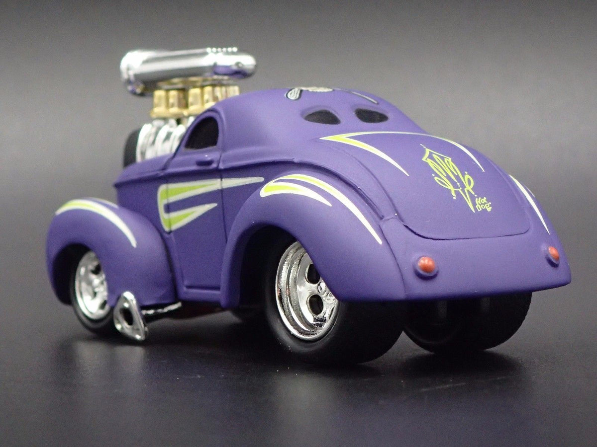 1941 41 WILLYS COUPE w/ BLOWER NHRA RARE 1:64 SCALE DIORAMA DIECAST MODEL CAR-Burning Rubber Toy Company