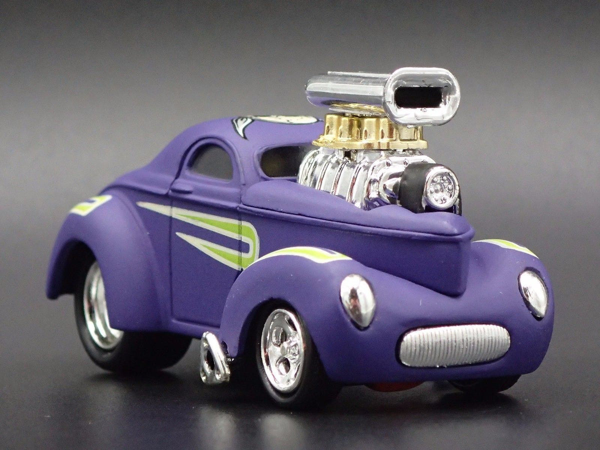 1941 41 WILLYS COUPE w/ BLOWER NHRA RARE 1:64 SCALE DIORAMA DIECAST MODEL CAR-Burning Rubber Toy Company