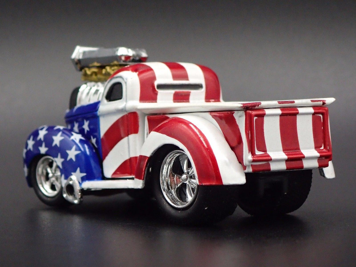 1940 40 WILLYS GASSER PICKUP TRUCK USA 1:64 SCALE DIORAMA DIECAST MODEL CAR-Burning Rubber Toy Company