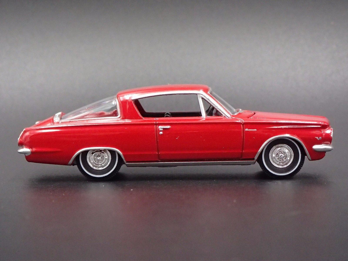 1964 PLYMOUTH BARRACUDA RARE 1/64 COLLECTIBLE DIORAMA DIECAST MODEL CAR-Burning Rubber Toy Company