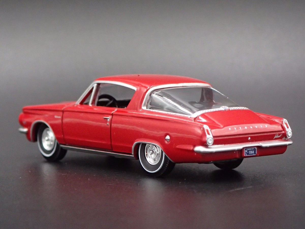 1964 PLYMOUTH BARRACUDA RARE 1/64 COLLECTIBLE DIORAMA DIECAST MODEL CAR-Burning Rubber Toy Company