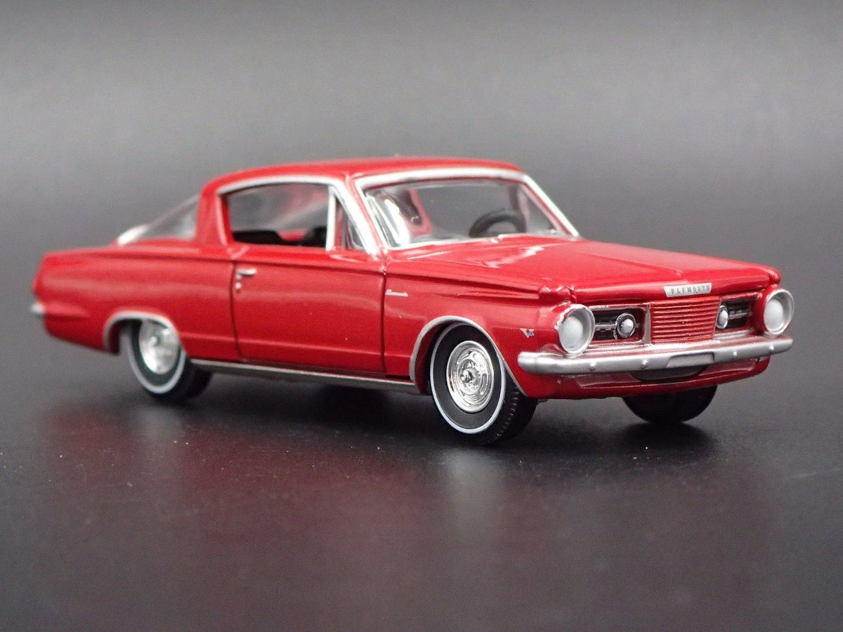 1964 PLYMOUTH BARRACUDA RARE 1/64 COLLECTIBLE DIORAMA DIECAST MODEL CAR-Burning Rubber Toy Company